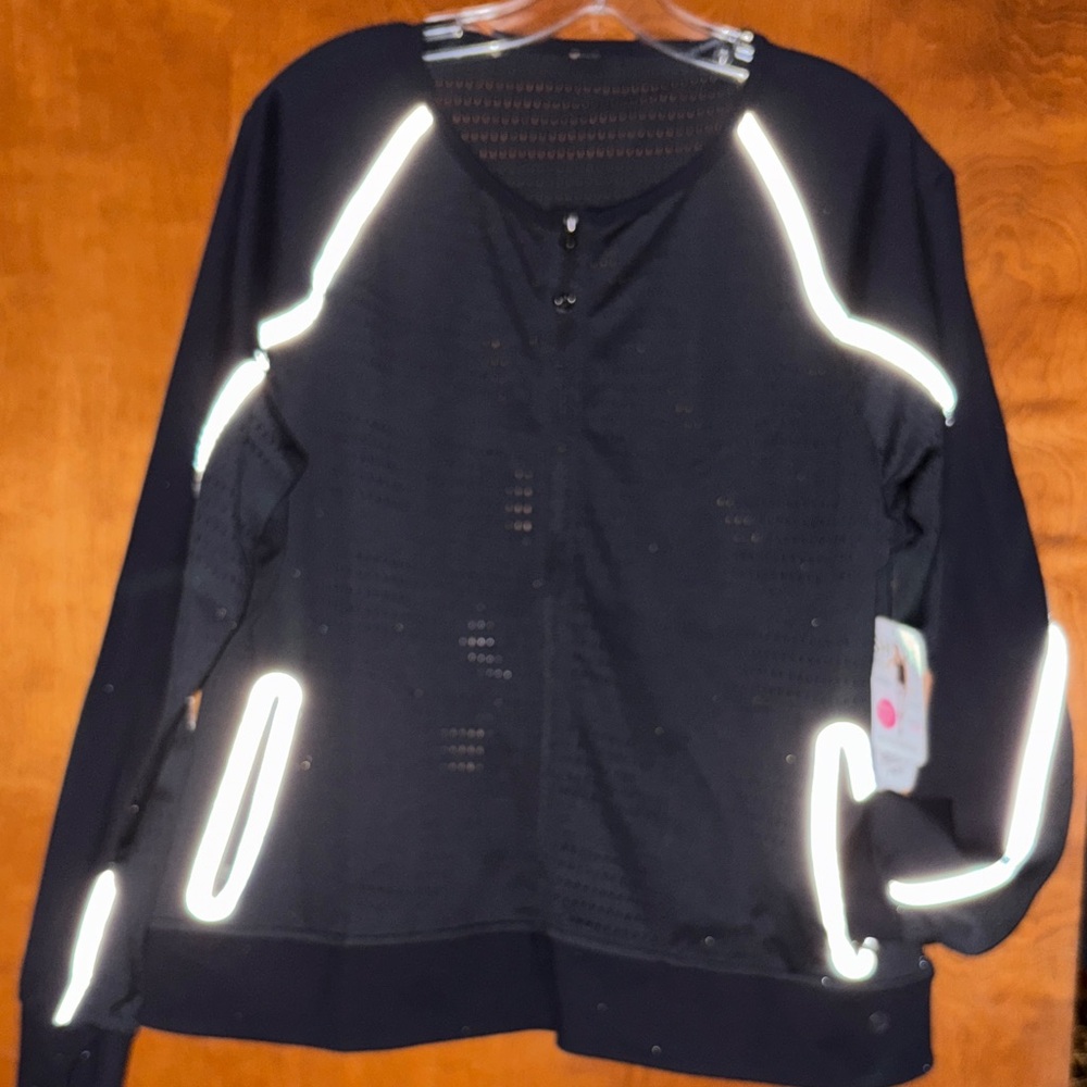 Women's Black Reflective ( Shape )  Tennis Jacket